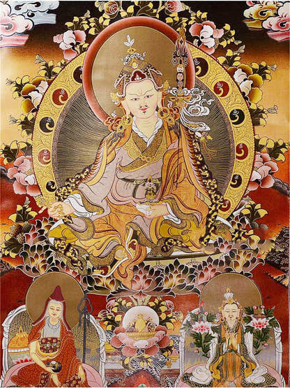 Padmasambhava,Guru Rinpoche-Black Type - Tibetan thangka painting, view 14