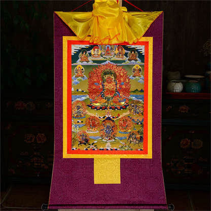 Hayagriva- Wisdom King - Tibetan thangka painting, view 13