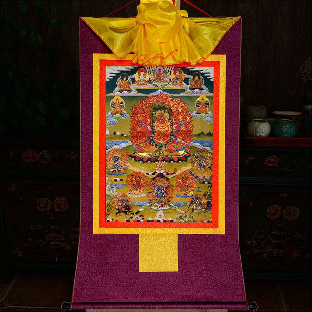 Hayagriva- Wisdom King - Tibetan thangka painting, view 13