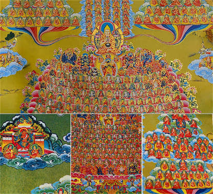 Je Tsongkhapa,Losang Drakpa,Je Rinpoche on Refuge Tree - Tibetan thangka painting, view 15