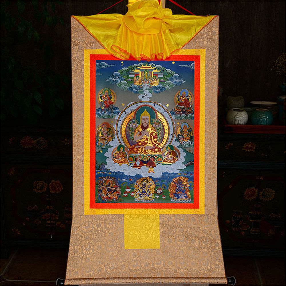 Je Tsongkhapa,Losang Drakpa,Je Rinpoche - Tibetan thangka painting, view 9