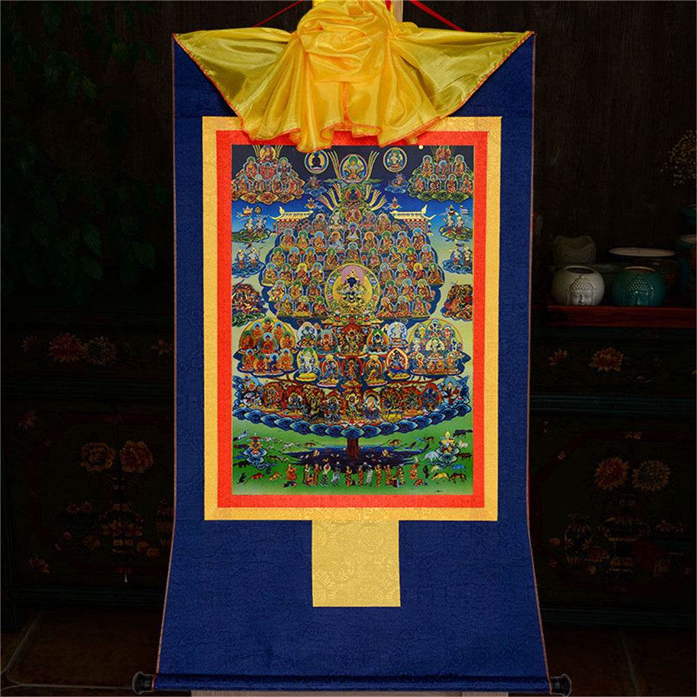 Karma Kagyu Refuge Tree - Tibetan thangka painting, view 10