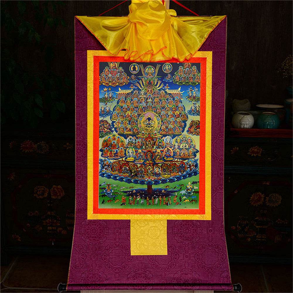 Karma Kagyu Refuge Tree - Tibetan thangka painting, view 12