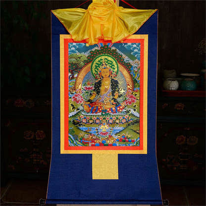 Ksitigarbha,the Bodhisattva of Hell-beings - Tibetan thangka painting, view 10