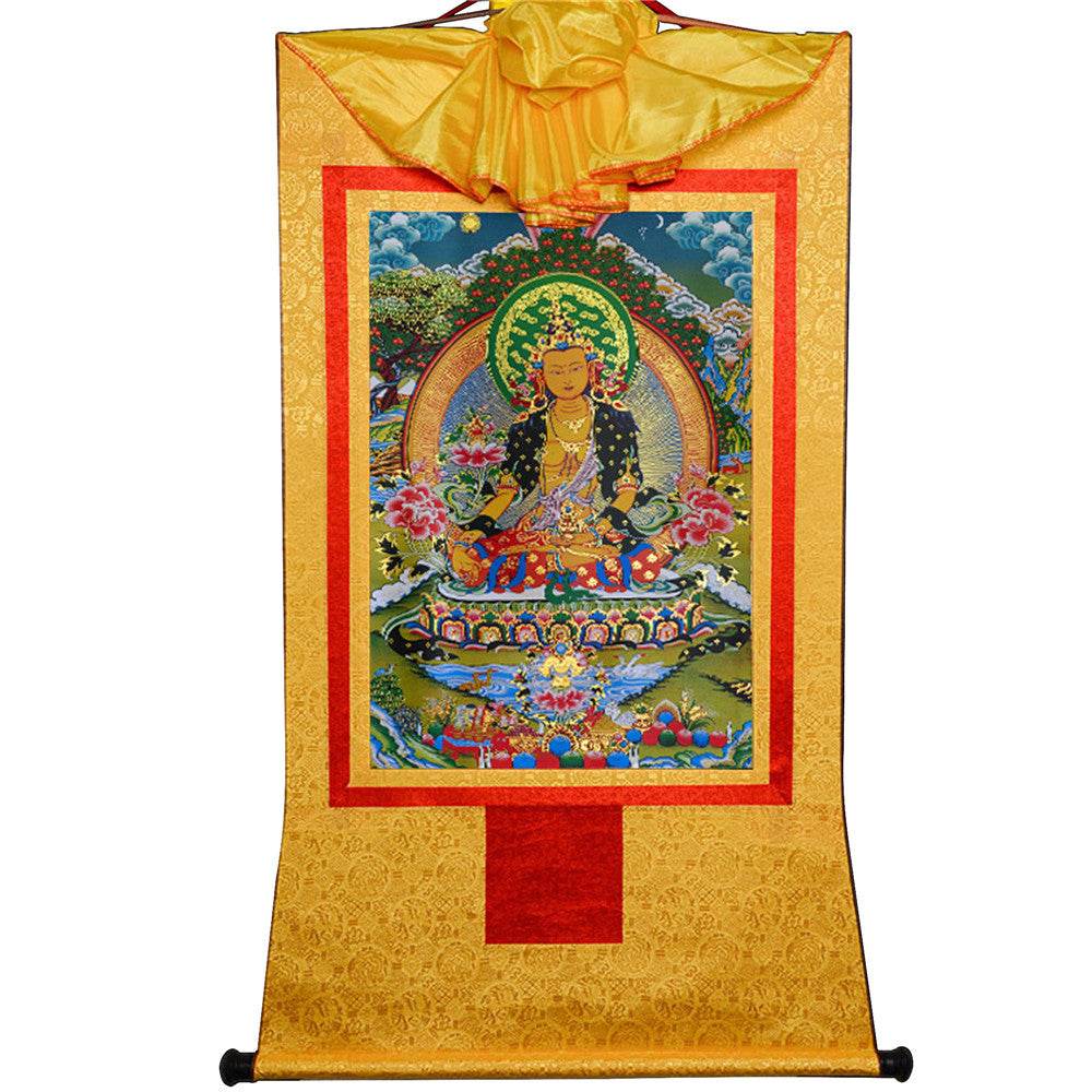 Ksitigarbha,the Bodhisattva of Hell-beings - Tibetan thangka painting, view 14