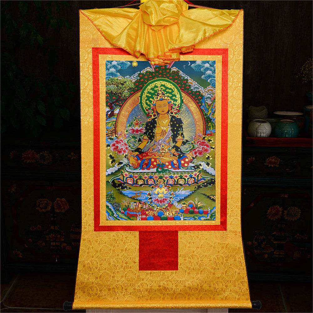Ksitigarbha,the Bodhisattva of Hell-beings - Tibetan thangka painting, view 15