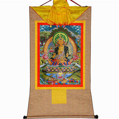 Ksitigarbha,the Bodhisattva of Hell-beings - Tibetan thangka painting, view 7