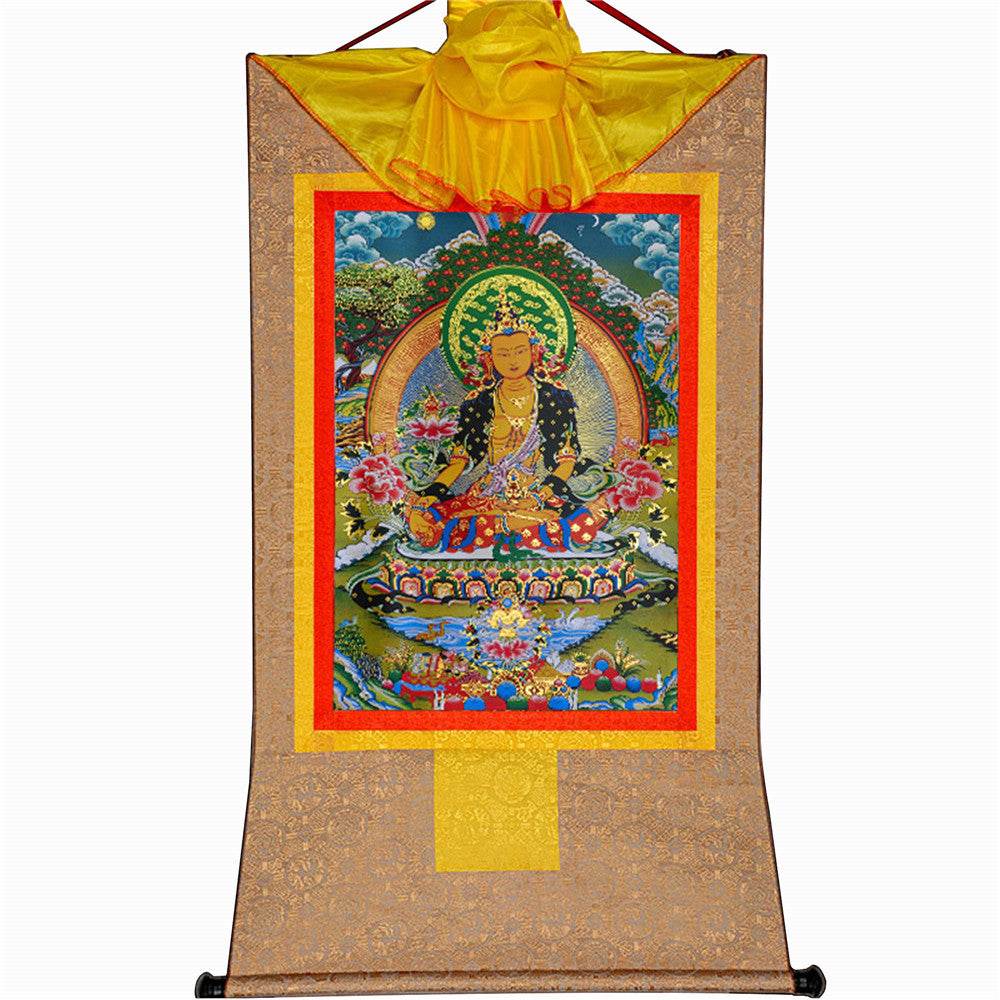 Ksitigarbha,the Bodhisattva of Hell-beings - Tibetan thangka painting, view 7