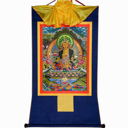 Ksitigarbha,the Bodhisattva of Hell-beings - Tibetan thangka painting, view 9