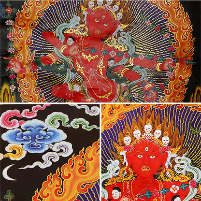 Kurukulla-Mother Buddha Kuru - Tibetan thangka painting, view 19
