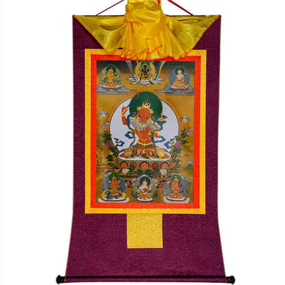 Manjusri -Buddha of Wisdom - Tibetan thangka painting, view 12