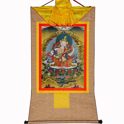 Saraswati - Tibetan thangka painting, view 8