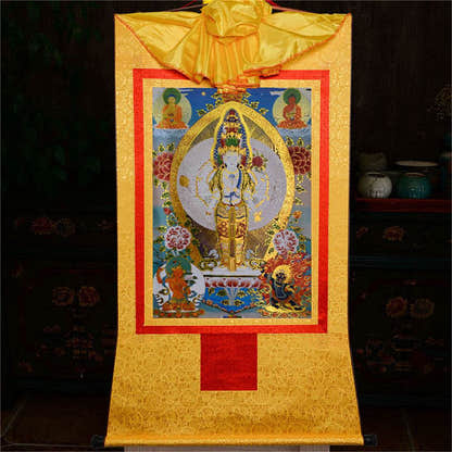 Avalokitesvara - Tibetan thangka painting, view 17