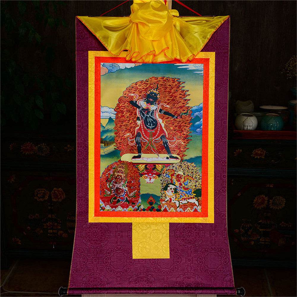 Ekajati,Rahula,Vajrasadhu - Tibetan thangka painting, view 12