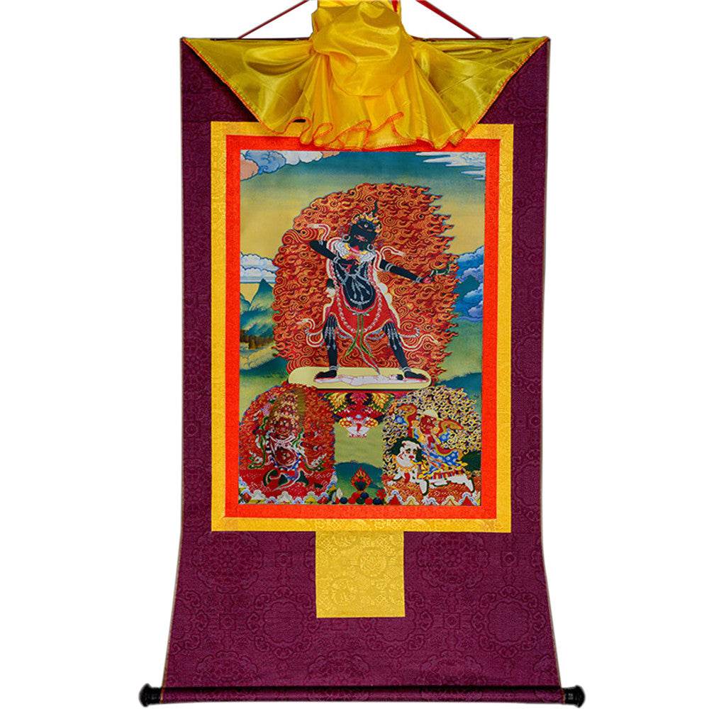 Ekajati,Rahula,Vajrasadhu - Tibetan thangka painting, view 11
