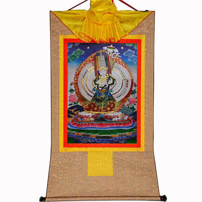 Usnisa Sitatapatra-Great White Parasol - Tibetan thangka painting, view 9