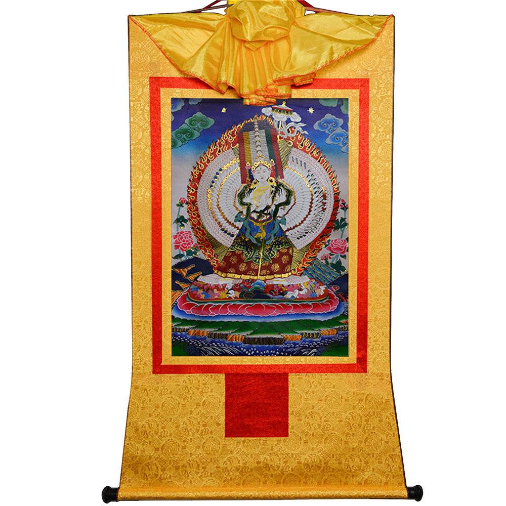 Usnisa Sitatapatra-Great White Parasol - Tibetan thangka painting, view 16