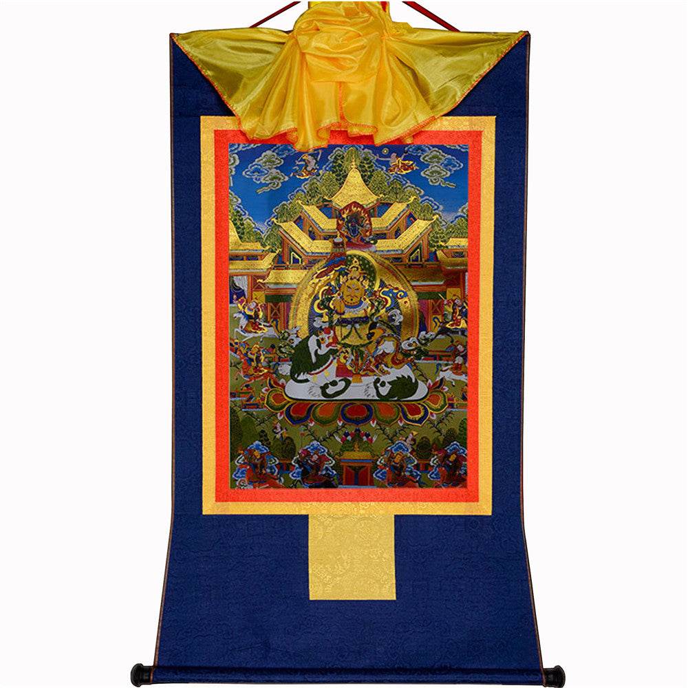 Vaisravana,Buddha of Wealth - Tibetan thangka painting, view 10