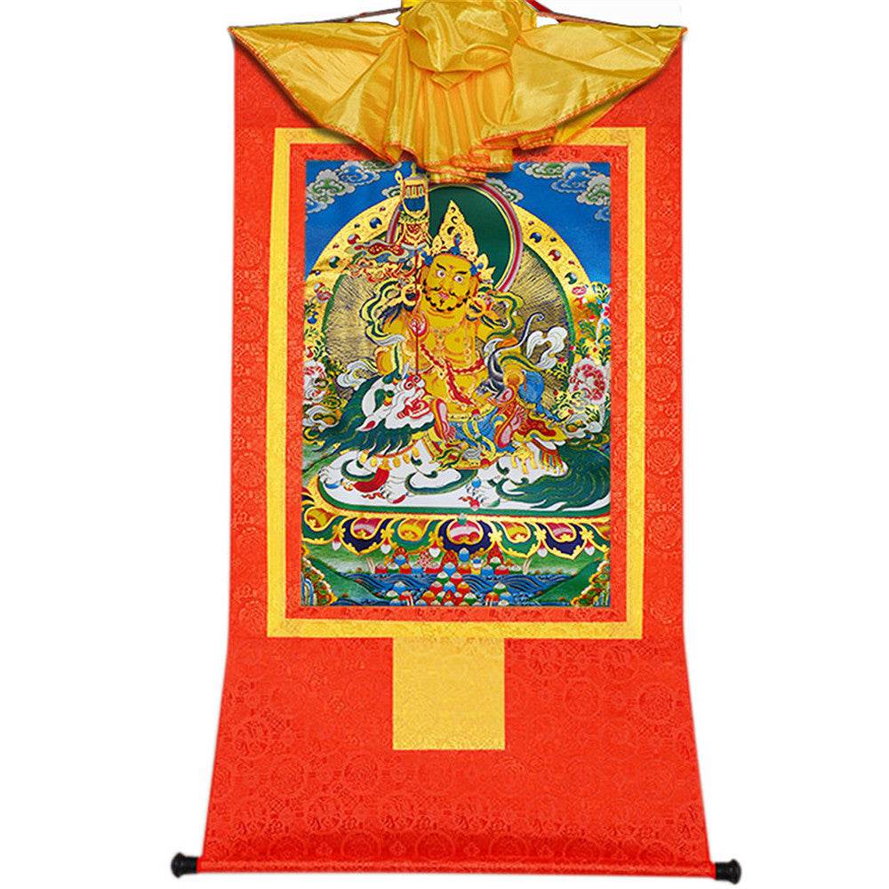 Vaisravana-Buddha of Wealth - Tibetan thangka painting, view 17