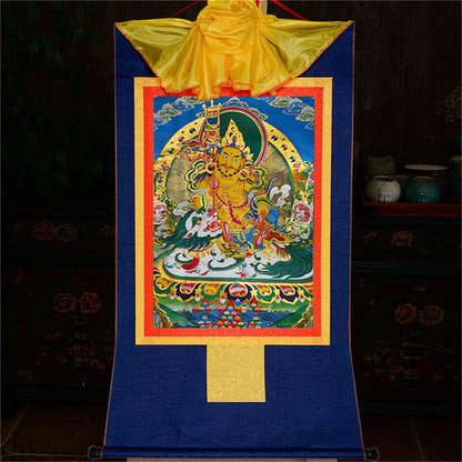 Vaisravana-Buddha of Wealth - Tibetan thangka painting, view 11
