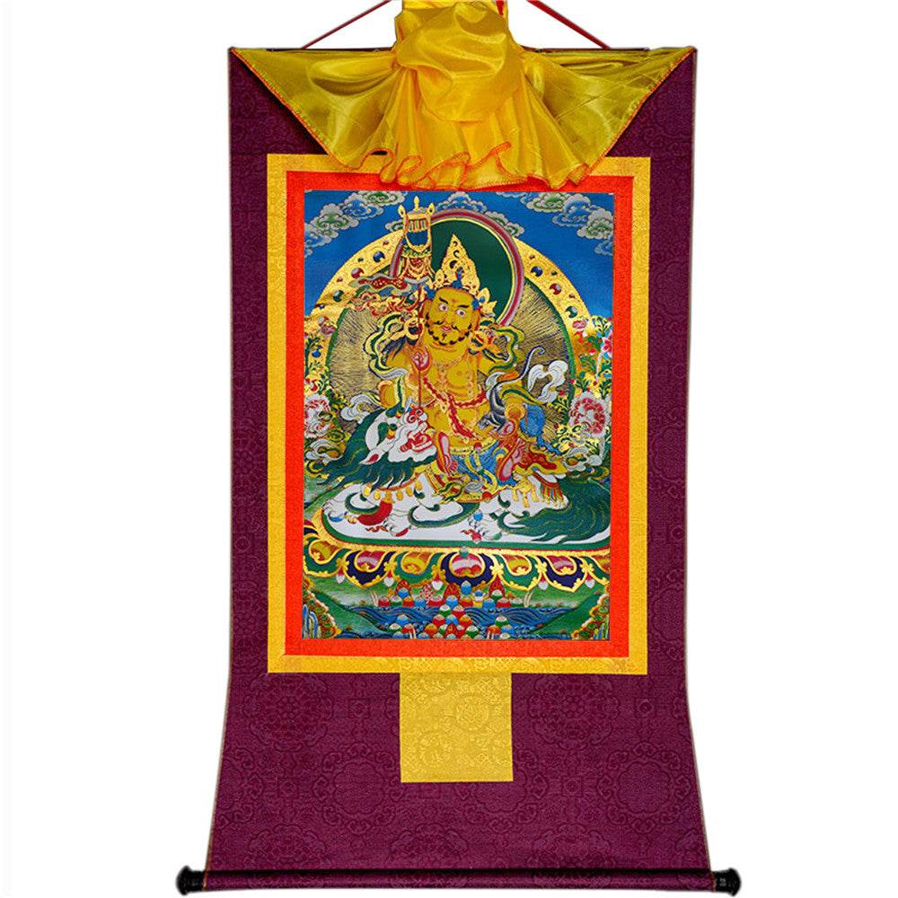 Vaisravana-Buddha of Wealth - Tibetan thangka painting, view 12