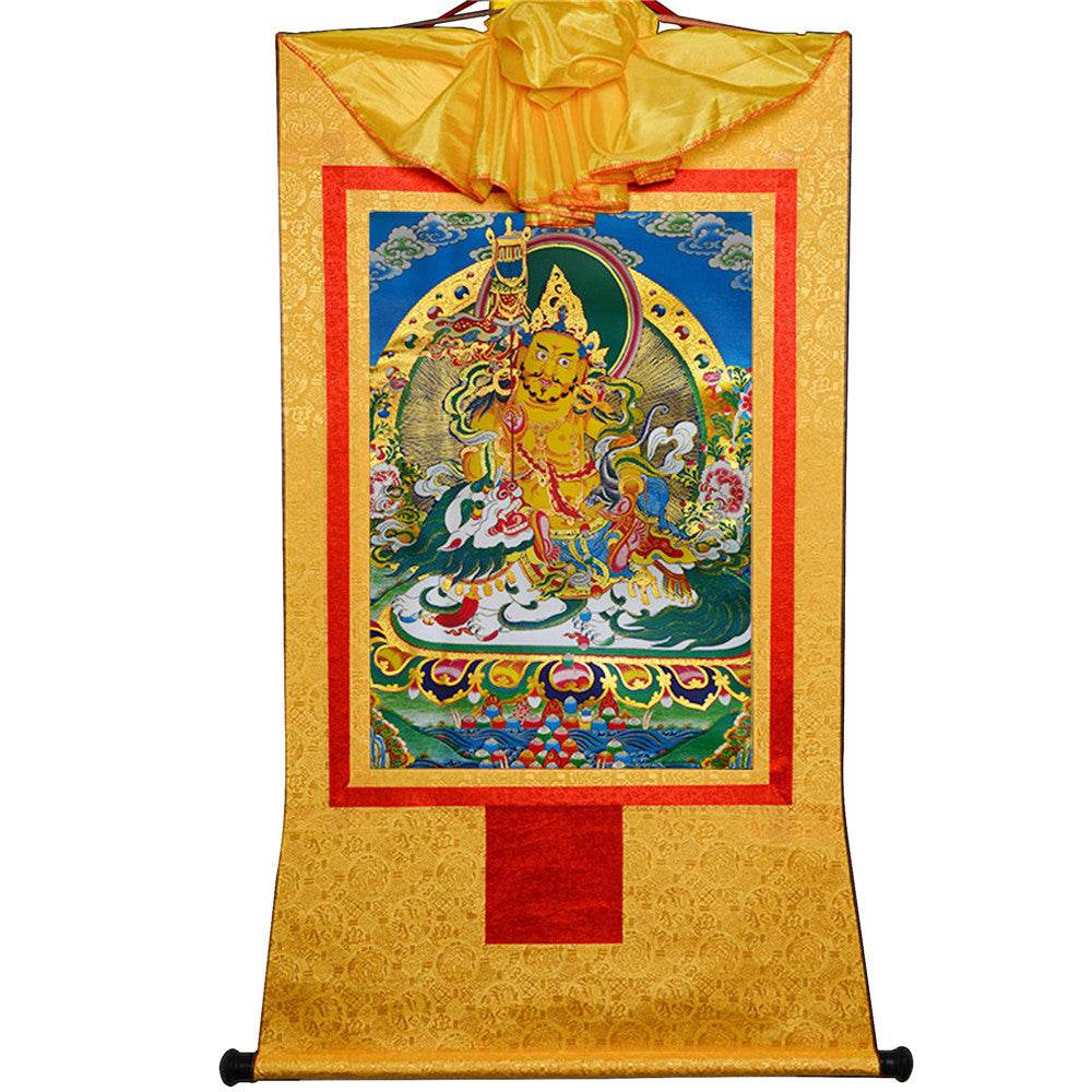 Vaisravana-Buddha of Wealth - Tibetan thangka painting, view 15