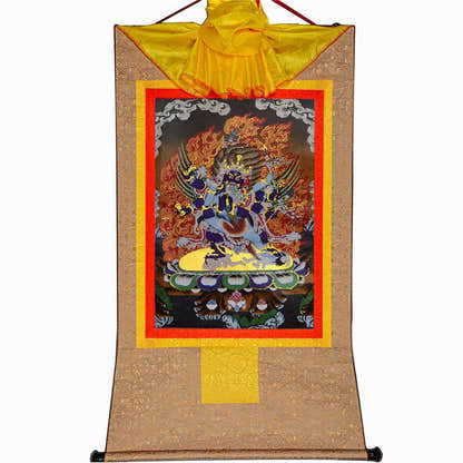 Vajrakilaya-Vajrakumara-Protector Deity - Tibetan thangka painting, view 8