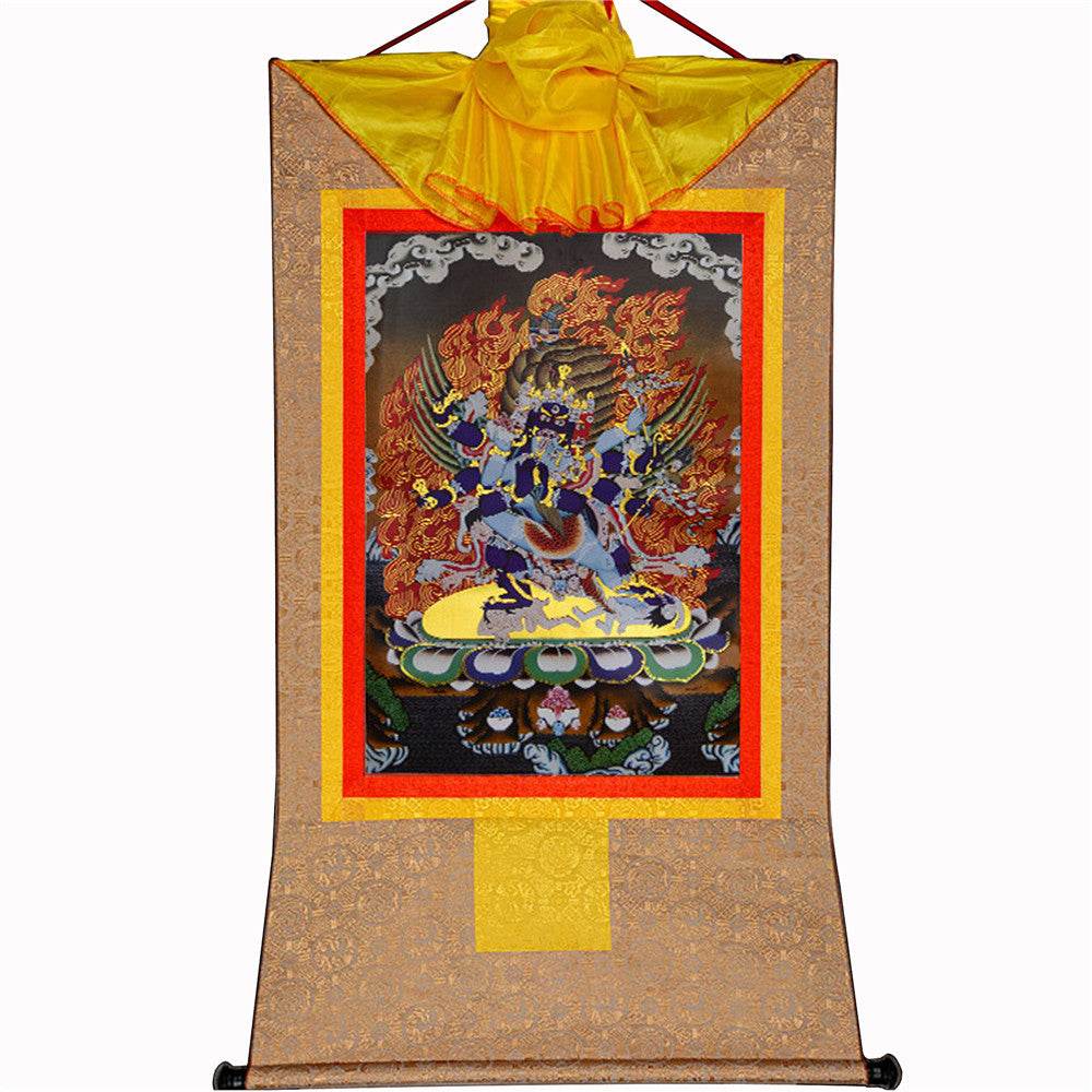 Vajrakilaya-Vajrakumara-Protector Deity - Tibetan thangka painting, view 8