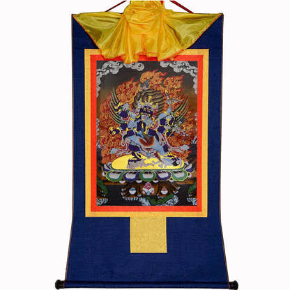 Vajrakilaya-Vajrakumara-Protector Deity - Tibetan thangka painting, view 10