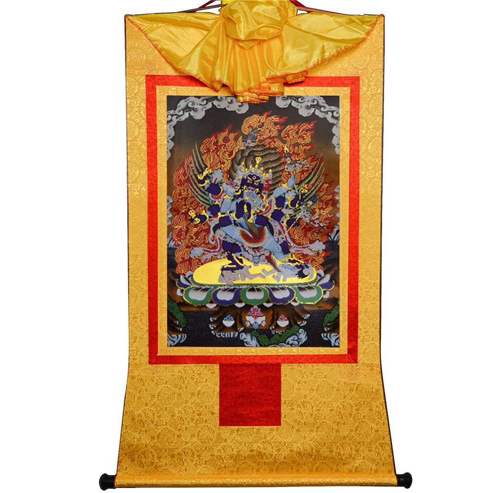 Vajrakilaya-Vajrakumara-Protector Deity - Tibetan thangka painting, view 14