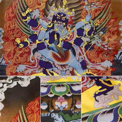 Vajrakilaya-Vajrakumara-Protector Deity - Tibetan thangka painting, view 18