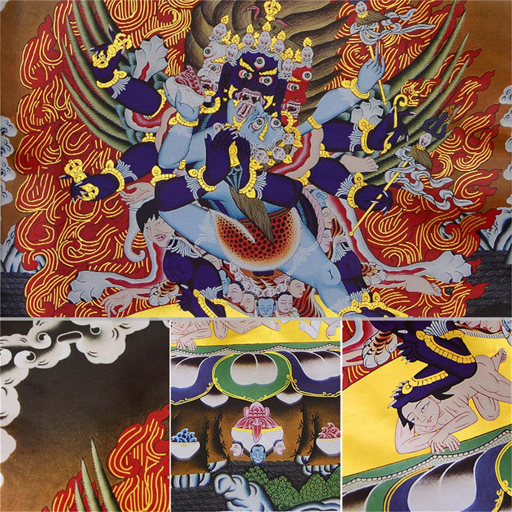 Vajrakilaya-Vajrakumara-Protector Deity - Tibetan thangka painting, view 18