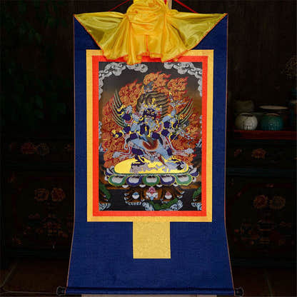 Vajrakilaya-Vajrakumara-Protector Deity - Tibetan thangka painting, view 11
