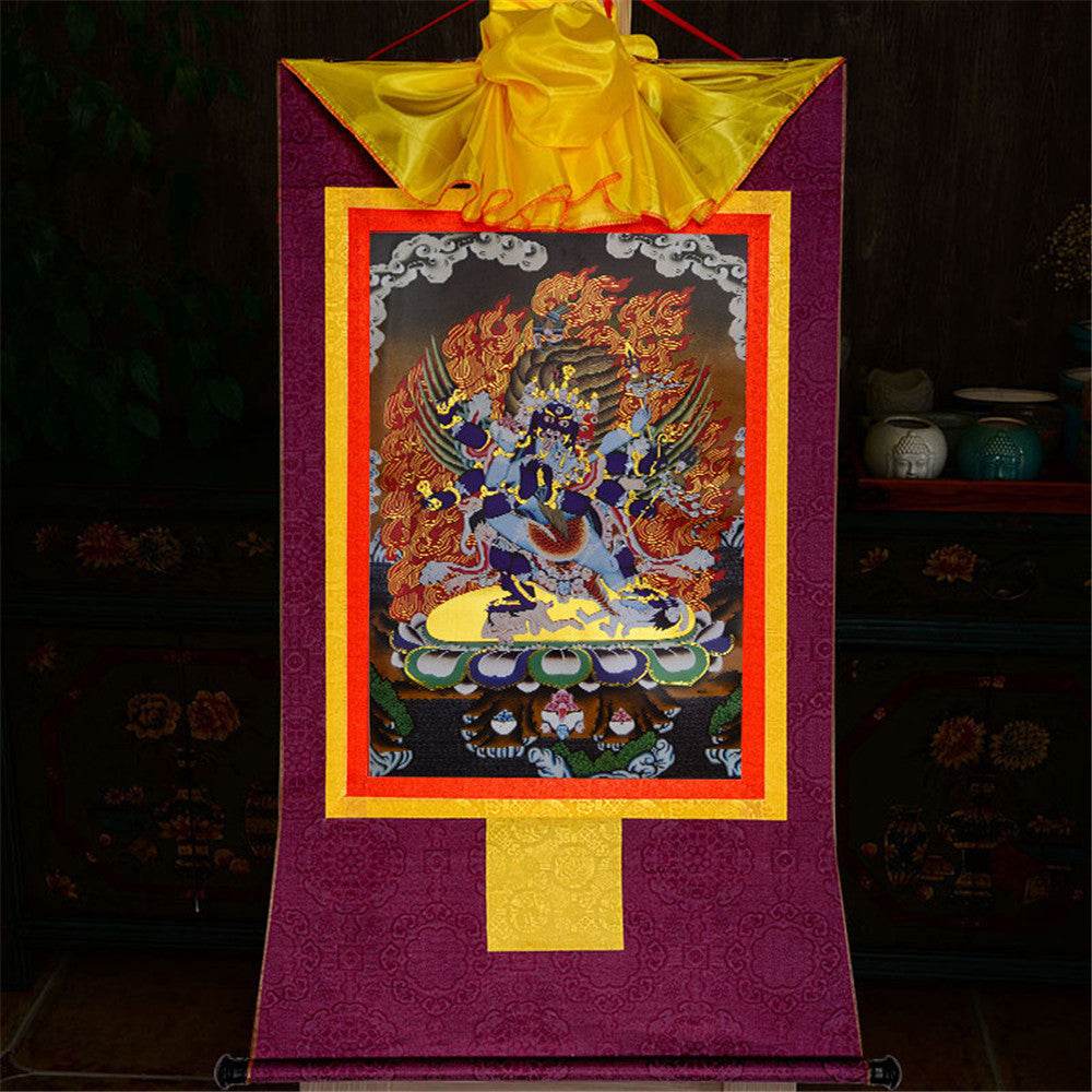 Vajrakilaya-Vajrakumara-Protector Deity - Tibetan thangka painting, view 13