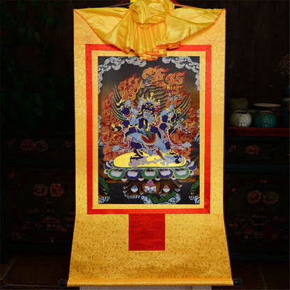 Vajrakilaya-Vajrakumara-Protector Deity - Tibetan thangka painting, view 15