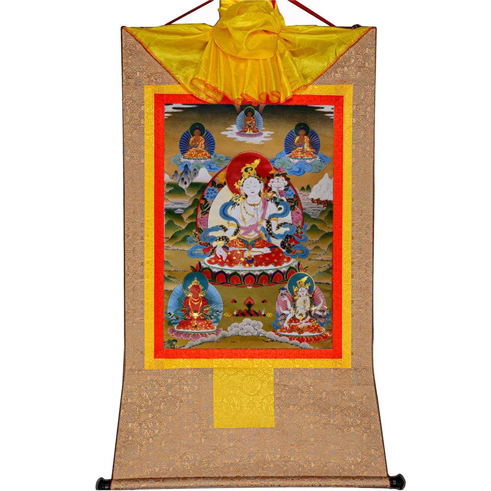 White Tara - Tibetan thangka painting, view 8