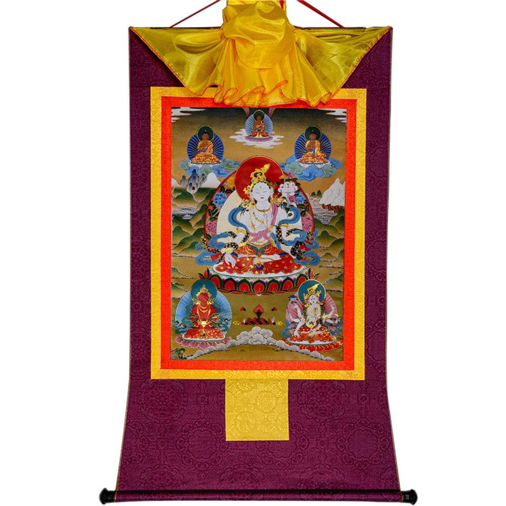 White Tara - Tibetan thangka painting, view 12