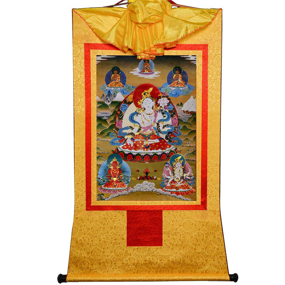 White Tara - Tibetan thangka painting, view 14