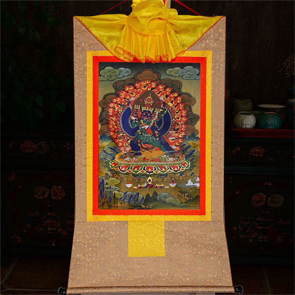 གཤིན་རྗེ་གཤེད་ Yamantaka- Conqueror of the Lord of Death - Tibetan thangka painting, view 8