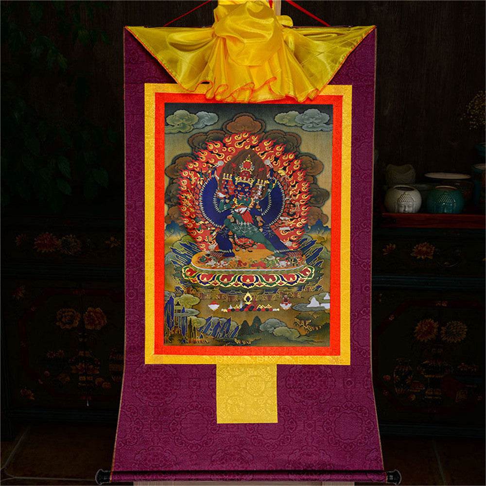 གཤིན་རྗེ་གཤེད་ Yamantaka- Conqueror of the Lord of Death - Tibetan thangka painting, view 12