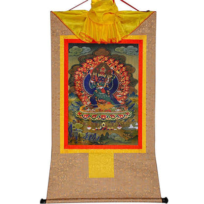 གཤིན་རྗེ་གཤེད་ Yamantaka- Conqueror of the Lord of Death - Tibetan thangka painting, view 7