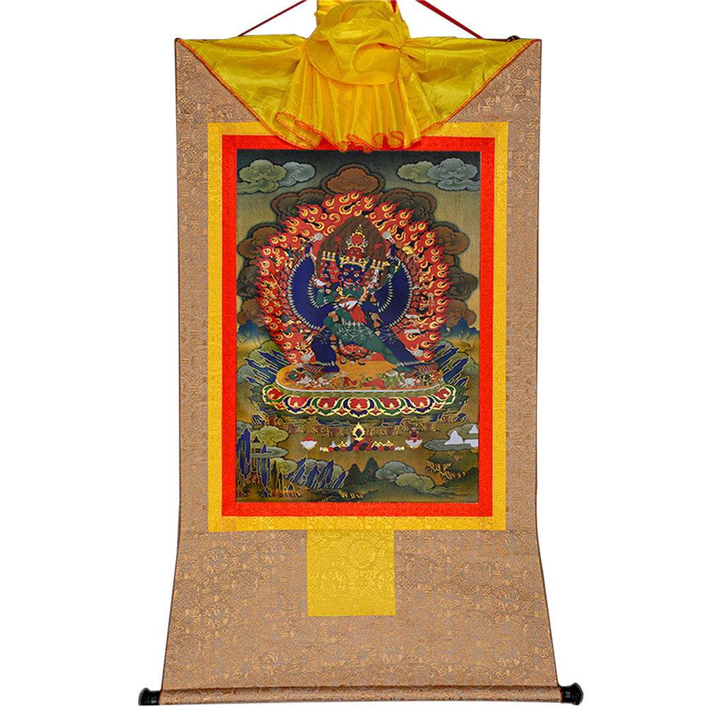 གཤིན་རྗེ་གཤེད་ Yamantaka- Conqueror of the Lord of Death - Tibetan thangka painting, view 7