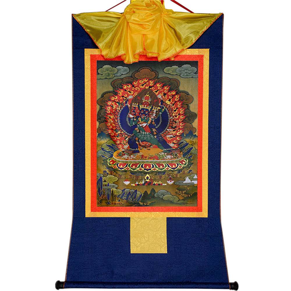 གཤིན་རྗེ་གཤེད་ Yamantaka- Conqueror of the Lord of Death - Tibetan thangka painting, view 9
