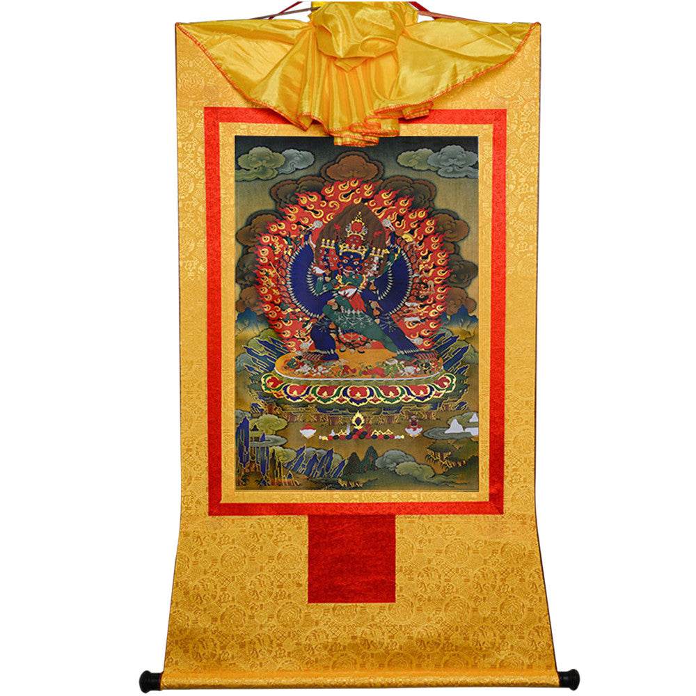 གཤིན་རྗེ་གཤེད་ Yamantaka- Conqueror of the Lord of Death - Tibetan thangka painting, view 13
