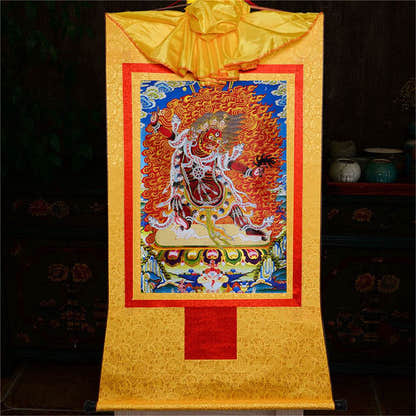 Guru Dragpo-Fierce Emanation of Guru Rinpoche - Tibetan thangka painting, view 15