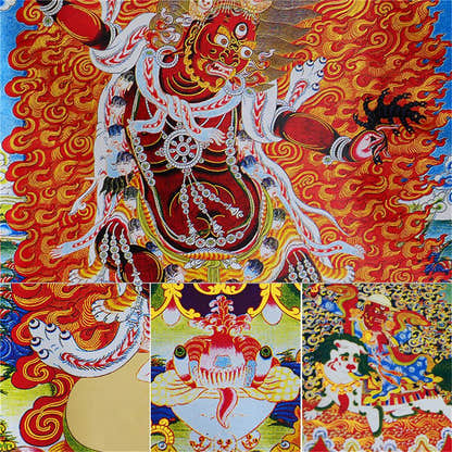 Guru Dragpo-Fierce Emanation of Guru Rinpoche - Tibetan thangka painting, view 13