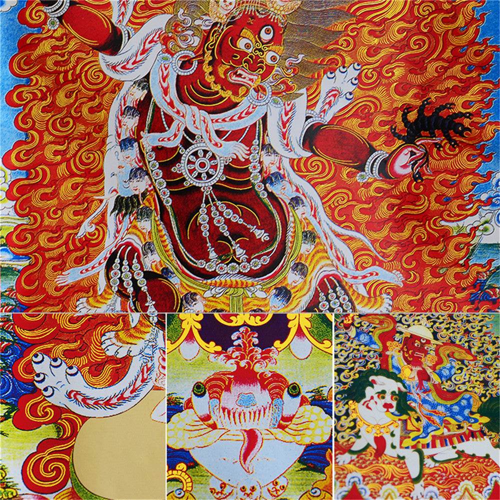 Guru Dragpo-Fierce Emanation of Guru Rinpoche - Tibetan thangka painting, view 13