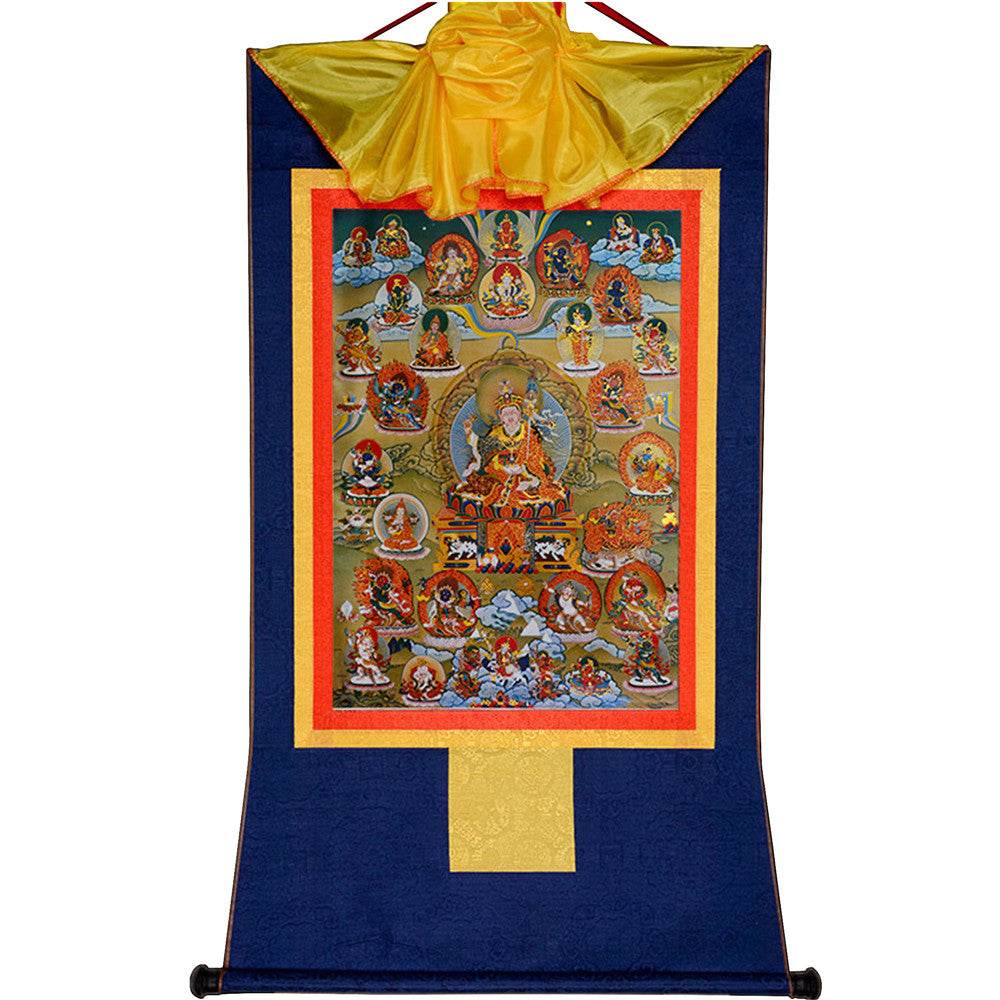 Guru Rinpoche and Deitiesof Nyingma School - Tibetan thangka painting, view 9