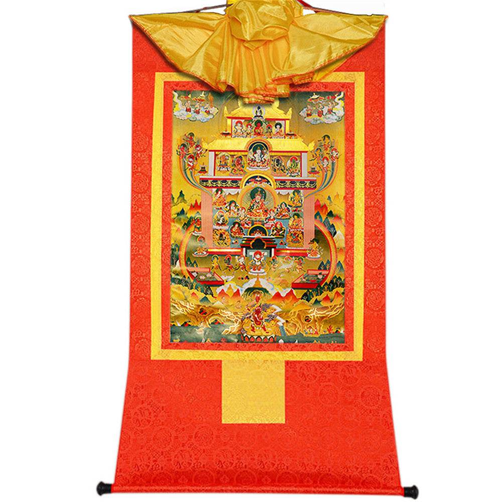 Guru Rinpoche Pure Land - Tibetan thangka painting, view 16