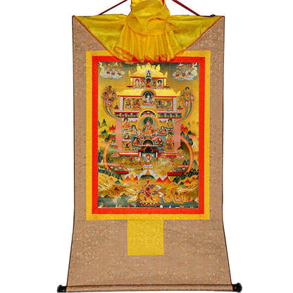 Guru Rinpoche Pure Land - Tibetan thangka painting, view 7